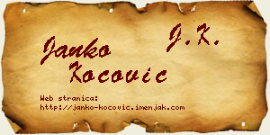 Janko Kočović vizit kartica